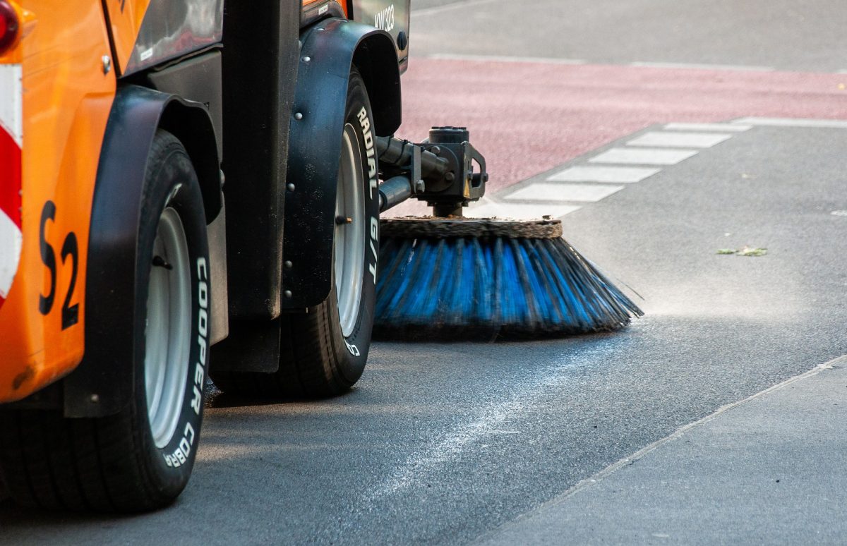 Road Sweeper Cleaning Roads